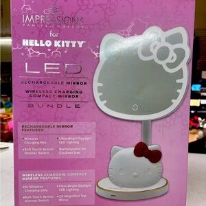 Hello Kitty LED Rechargeable Makeup Mirror and Wireless Compact LED Mirror NEW💋